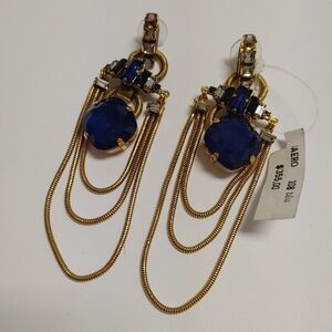 Erickson Beamon Crystal Chain Drop Earrings